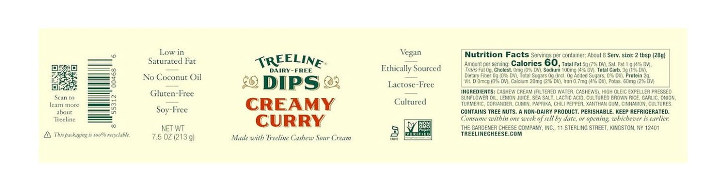 Treeline Cheese - Dairy-Free Dips 7.5 Oz, Variety 8-Pack