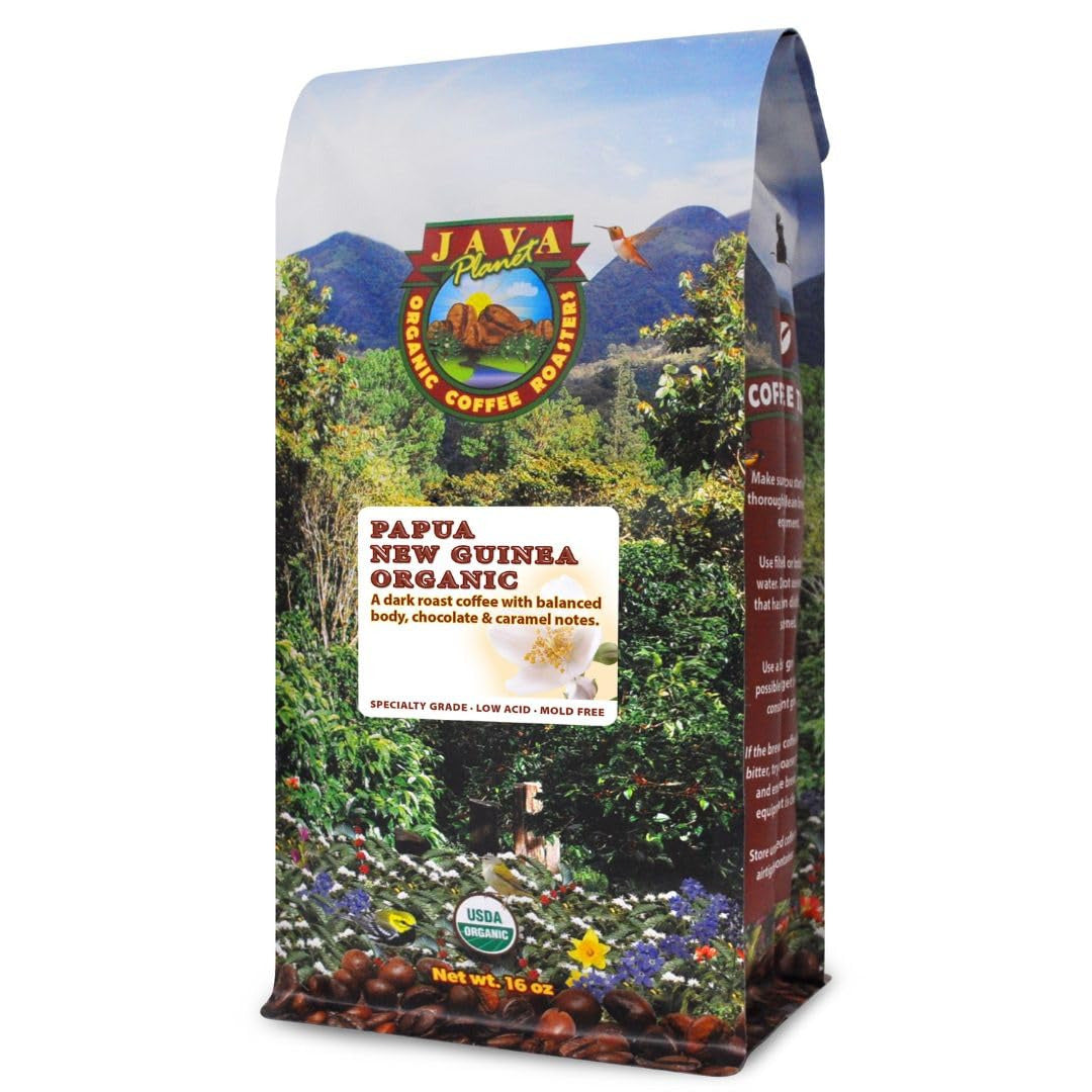 Organic, Papua New Guinea Single Origin Dark Roast, Smooth Full Flavored Organic