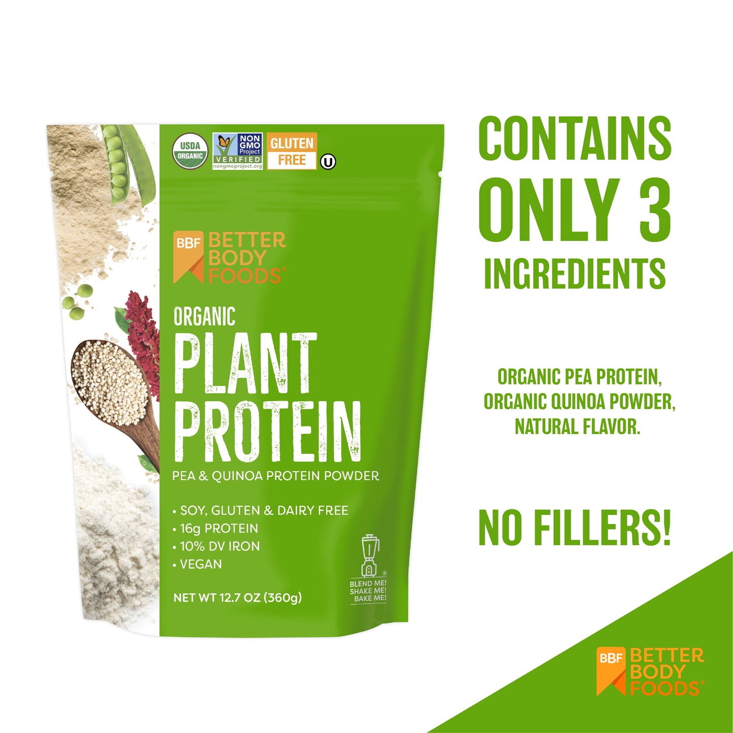 Organic Plant Protein Powder — Add Vegan Protein to Any Recipe, Packed Full of O