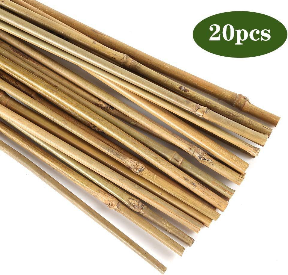 20PC 1.33'/16 Inch Natural Plant Stakes Garden Stakes Bamboo Sticks for Outdoor