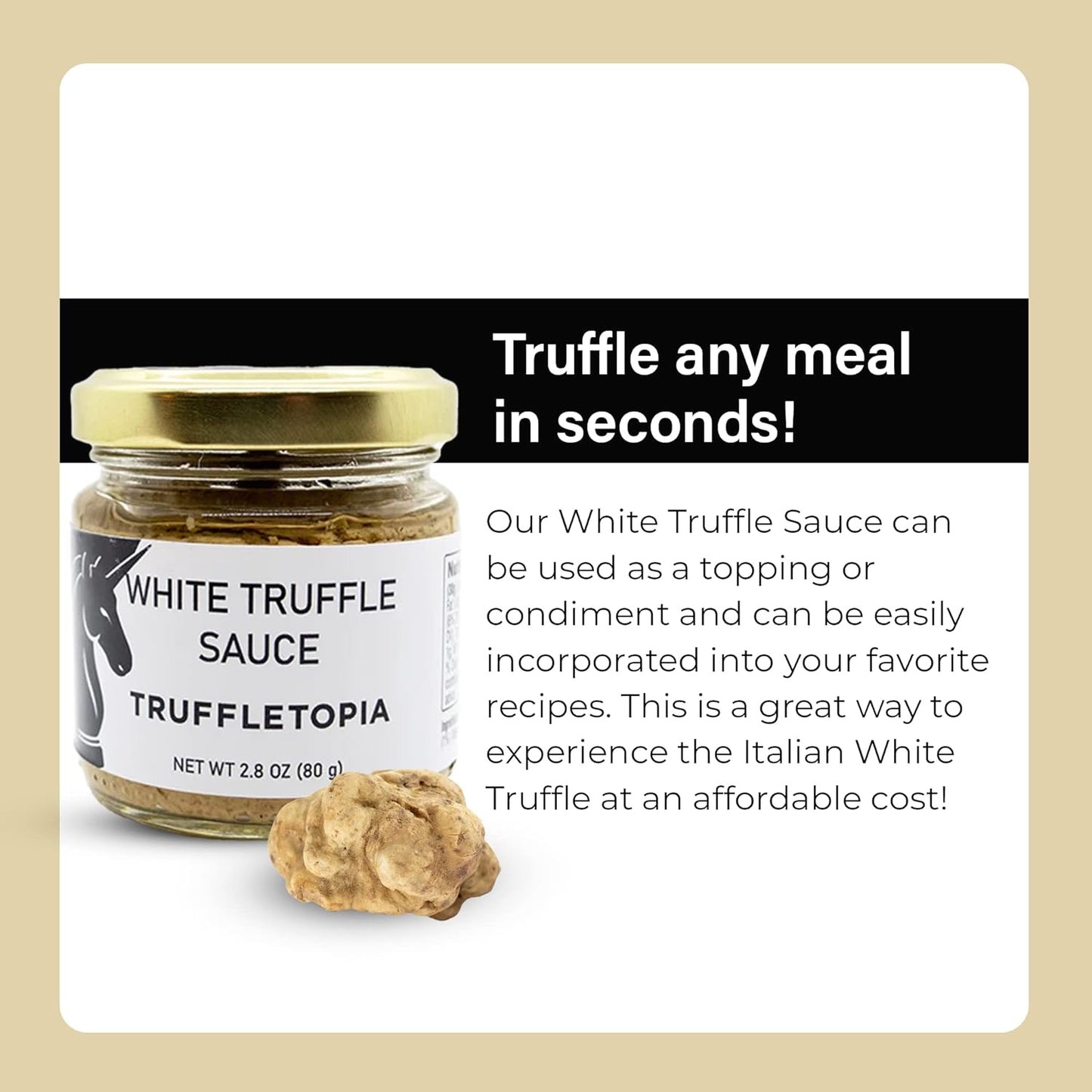 | Black and White Truffle Sauce W/Real Italian Truffles | Gourmet Pasta or Pizza