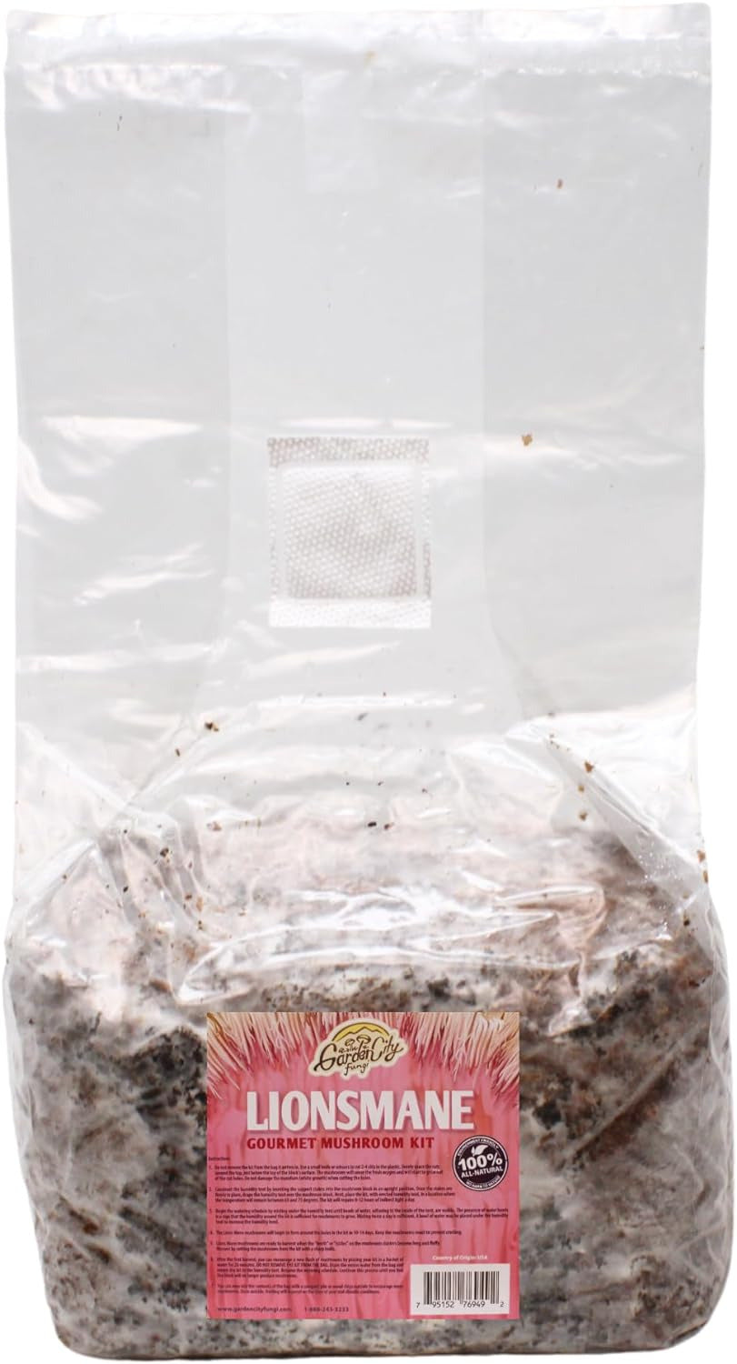 Lion’S Mane Gourmet Mushroom Kit - Grow Bag for Mushrooms - Grow Premium Lion’S