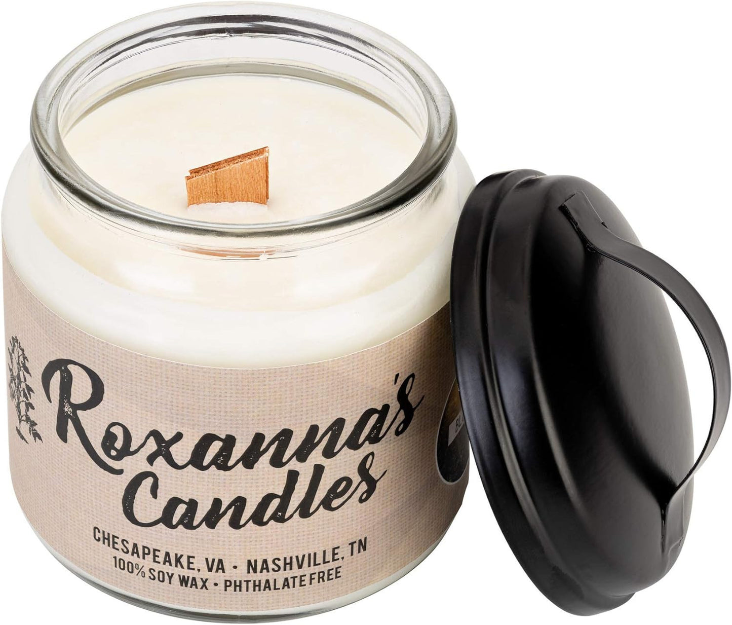 Frankincense & Myrrh Scented Soy Candle with Crackling Wooden Wick | Handmade Ar