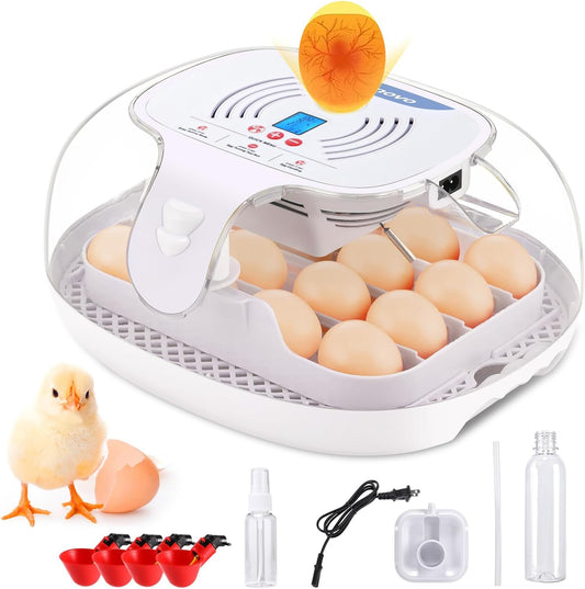 Egg Incubator for Hatching Chicks, 16-35 Eggs Incubator with Automatic Water Top