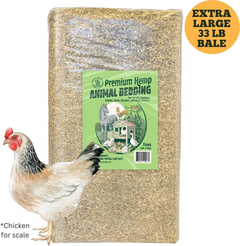 Happy Trees Premium Hemp Animal Bedding Fiber for Chicken Coop, Horses, Rabbits,