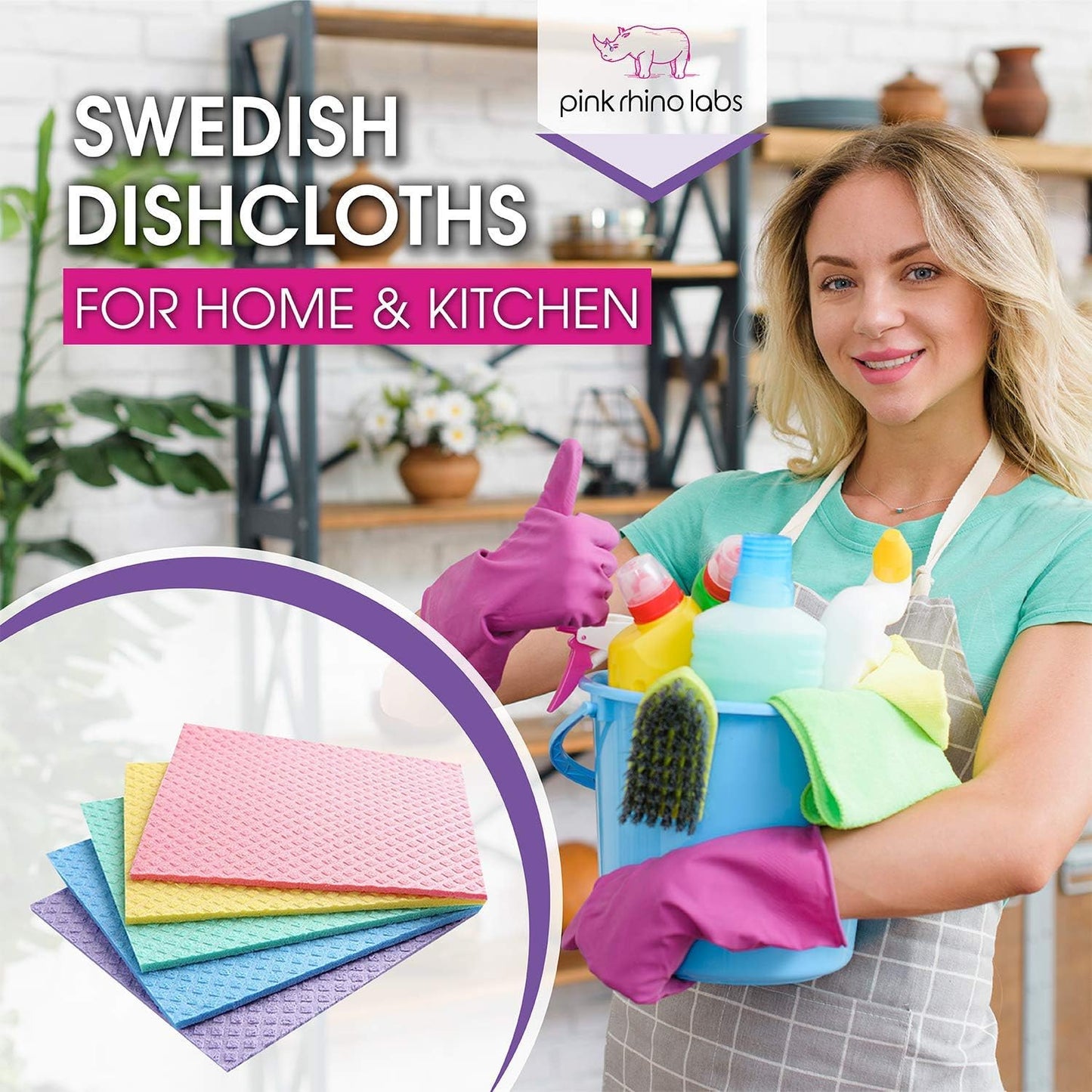 Swedish Dishcloths for Kitchen – Absorbent Kitchen Towels and Dishcloths Sets -