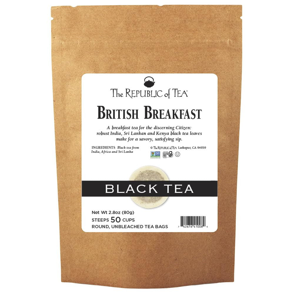 British Breakfast Black Tea, 50 Tea Bags, Gourmet Blend, Non-Gmo Project Verifie