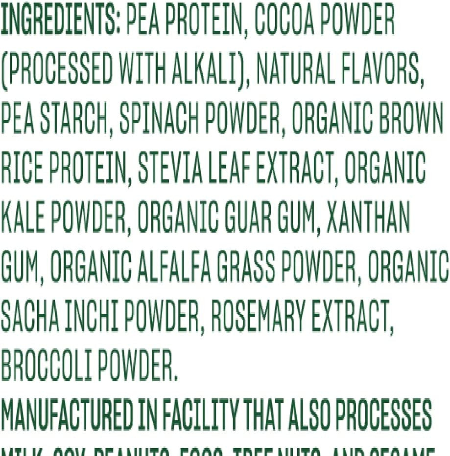 Protein and Greens Protein Powder, Chocolate - 20G Plant Based Protein plus Vegg