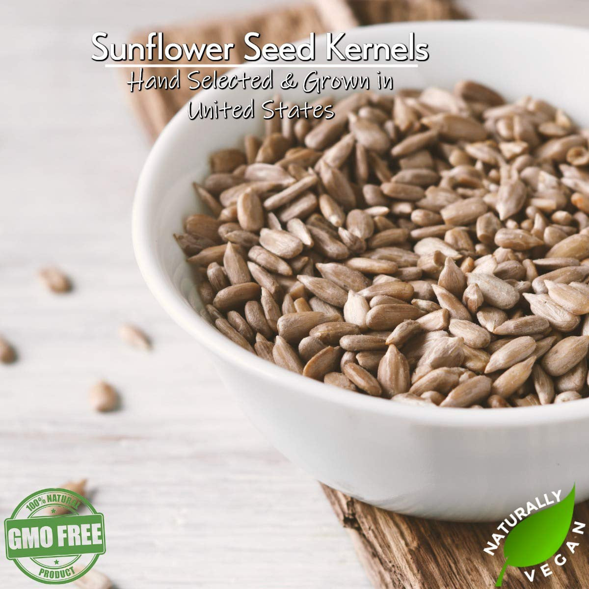 Raw Sunflower Seed Kernels by  – 2 LBS - Top 11 Food Allergen Free & Non GMO - V