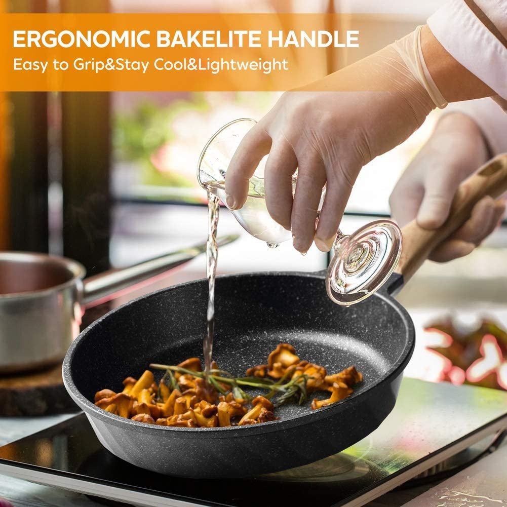 Frying Pans Nonstick, Induction Frying Pan Set Granite Skillet Pans for Cooking