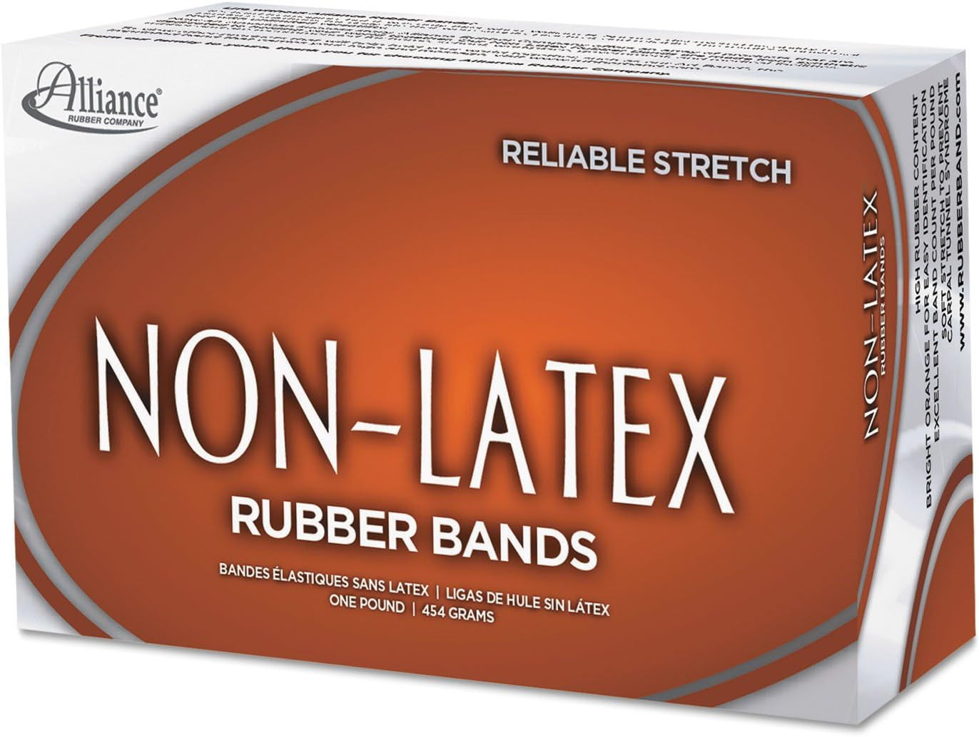 Alliance Rubber 37646#64 Non-Latex Rubber Bands, 1 Lb Box Contains Approx. 380 B