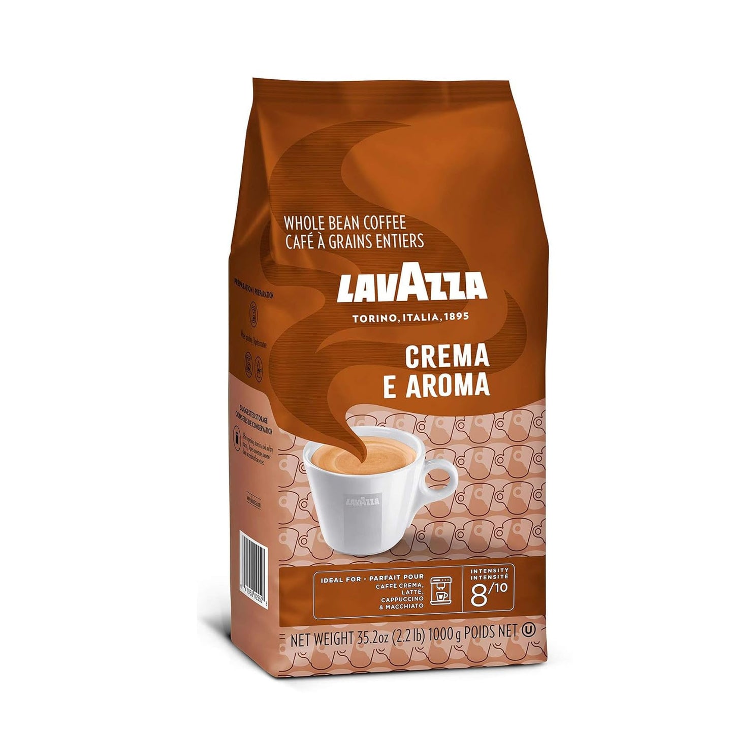 Crema E Aroma Whole Bean Coffee Blend, 2.2-Pound Bag , Balanced Medium Roast wit