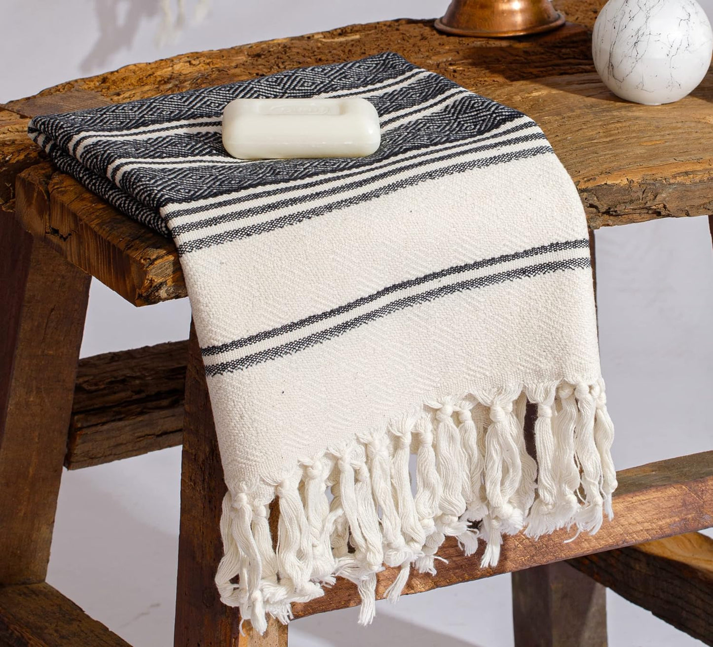 Certified Organic Cotton Turkish Hand Towels for Bathroom - Set of 2, Kitchen, G