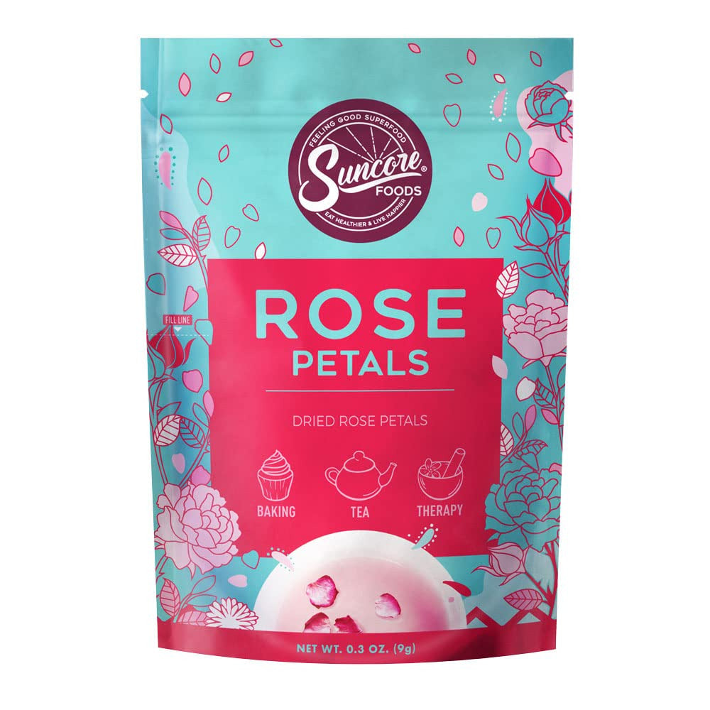 Dried Rose Petals Bloom, Caffeine-Free Tea, Gluten-Free, Non-Gmo, 0.3Oz (1 Pack)