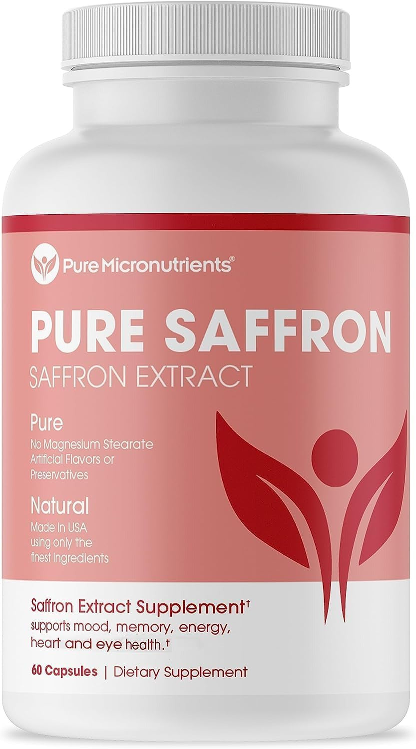 Saffron Supplements - 100% Pure Saffron Extract Capsules - Boost Energy & Mood,