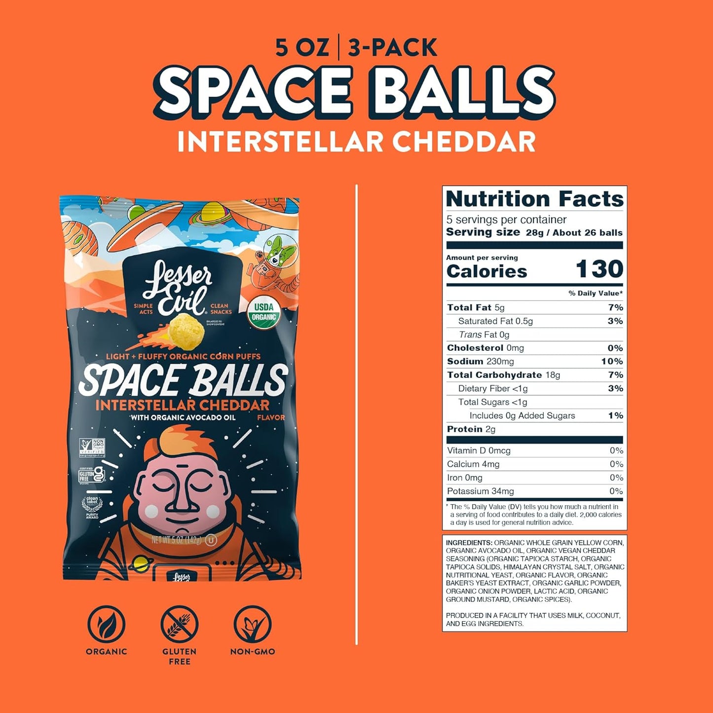 Interstellar Cheddar Space Balls, Premium Quality, Minimally Processed, No Veget