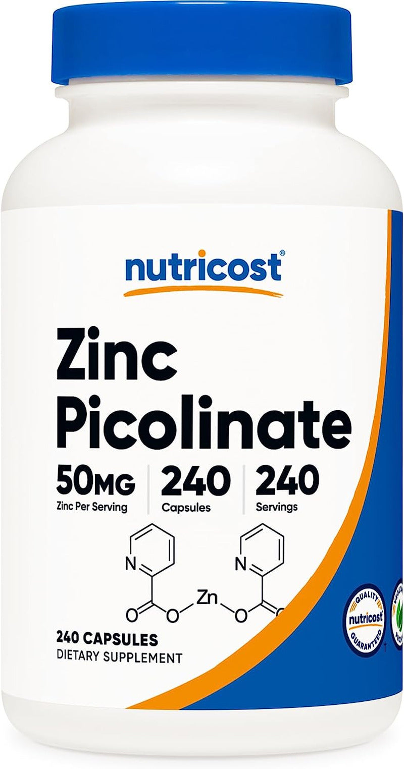 Zinc Picolinate 50Mg, 240 Vegetarian Capsules - Gluten Free and Non-Gmo (240 Cap