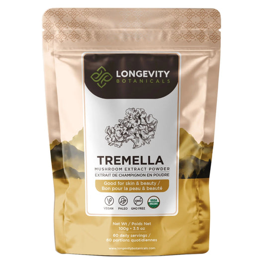 Organic Tremella Mushroom Supplement Powder (3.5 Oz/100 Gr) Unisex Glowing Skin