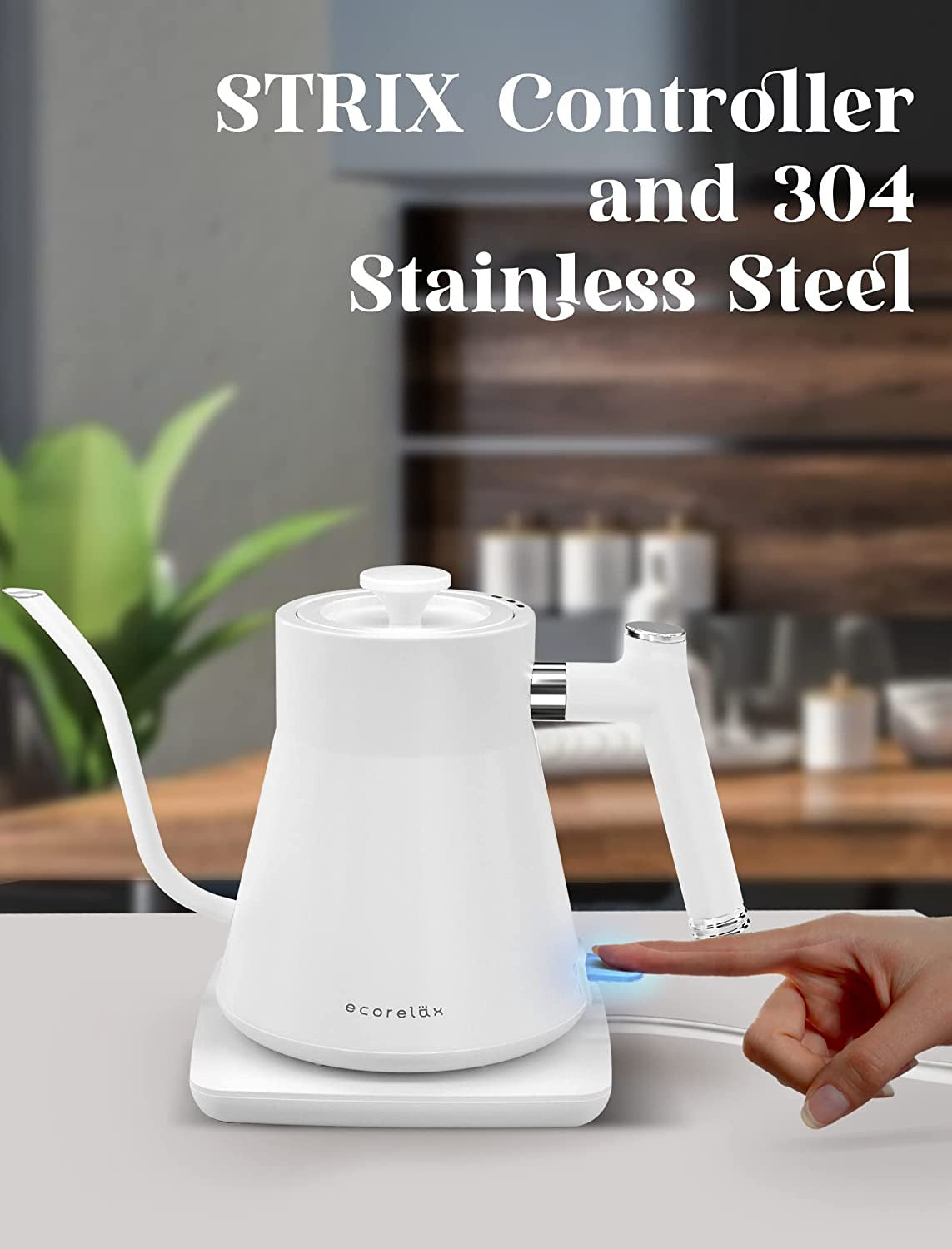 Gooseneck Electric Kettle, Pour over Coffee and Tea Kettle, 100% Stainless Steel