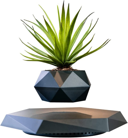 Levitating Plant Pot, Magnetic Levitation Flower Pot Rotating Planters Suspensio