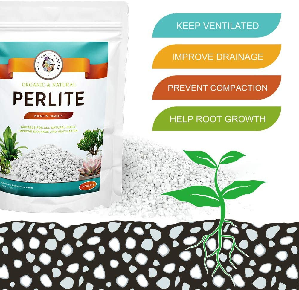 THE VALLEY GARDEN Organic Perlite for All Plants, All Natural Horticultural Soil