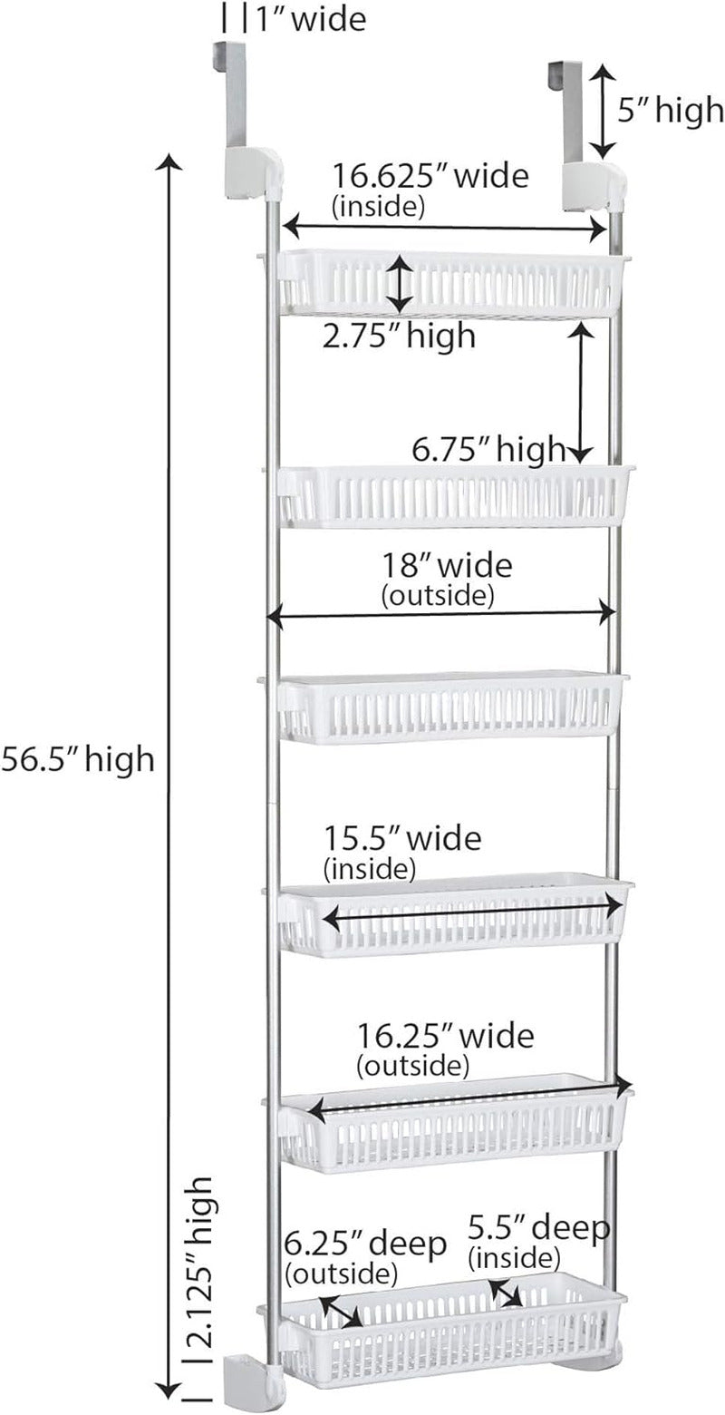 White 6-Tier Basket Over-The-Door Organizer