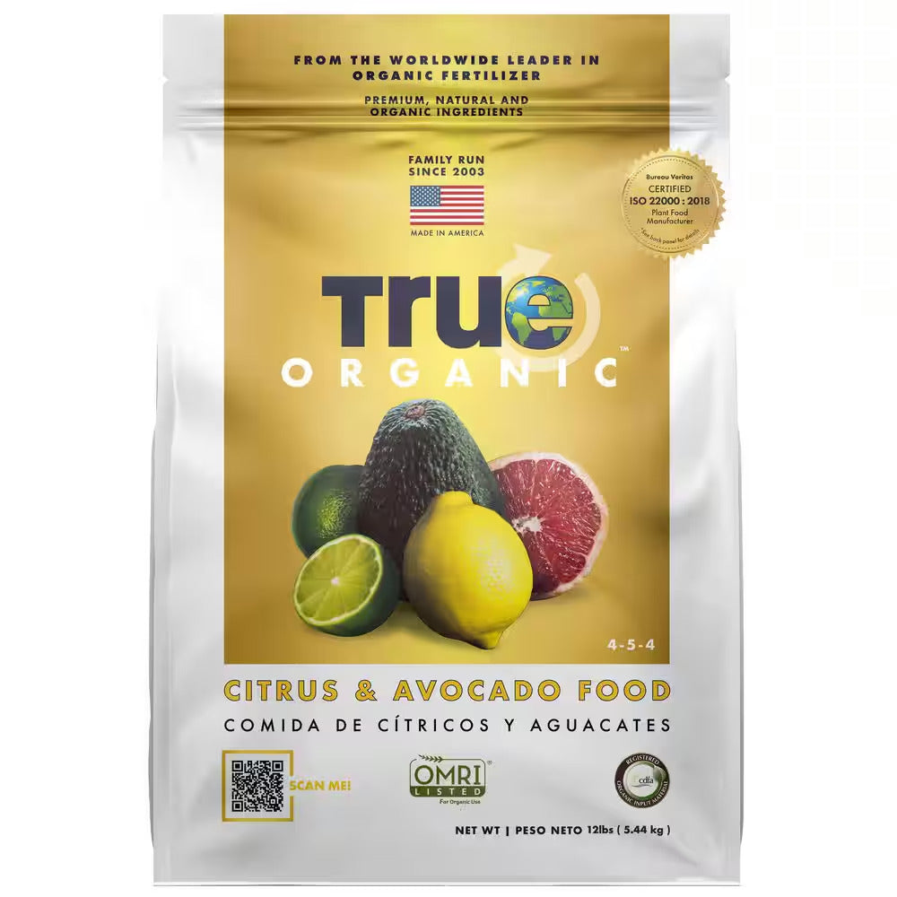 12 Lbs. Organic Citrus and Avocado Tree Food Dry Fertilizer, OMRI Listed, 4-5-4