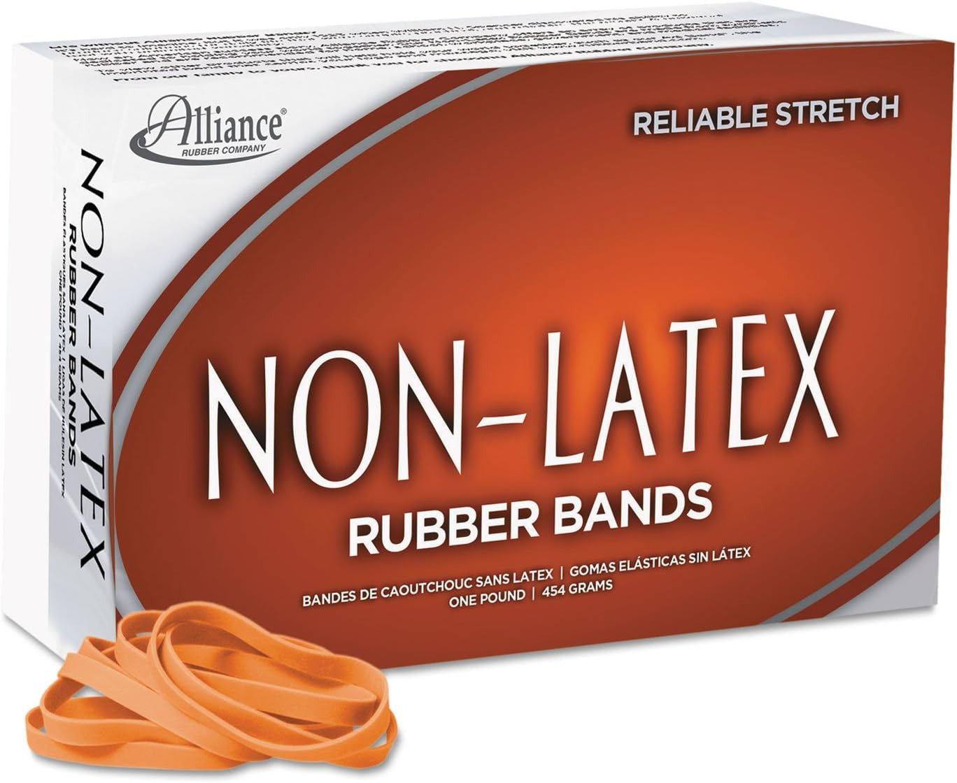 Alliance Rubber 37646#64 Non-Latex Rubber Bands, 1 Lb Box Contains Approx. 380 B