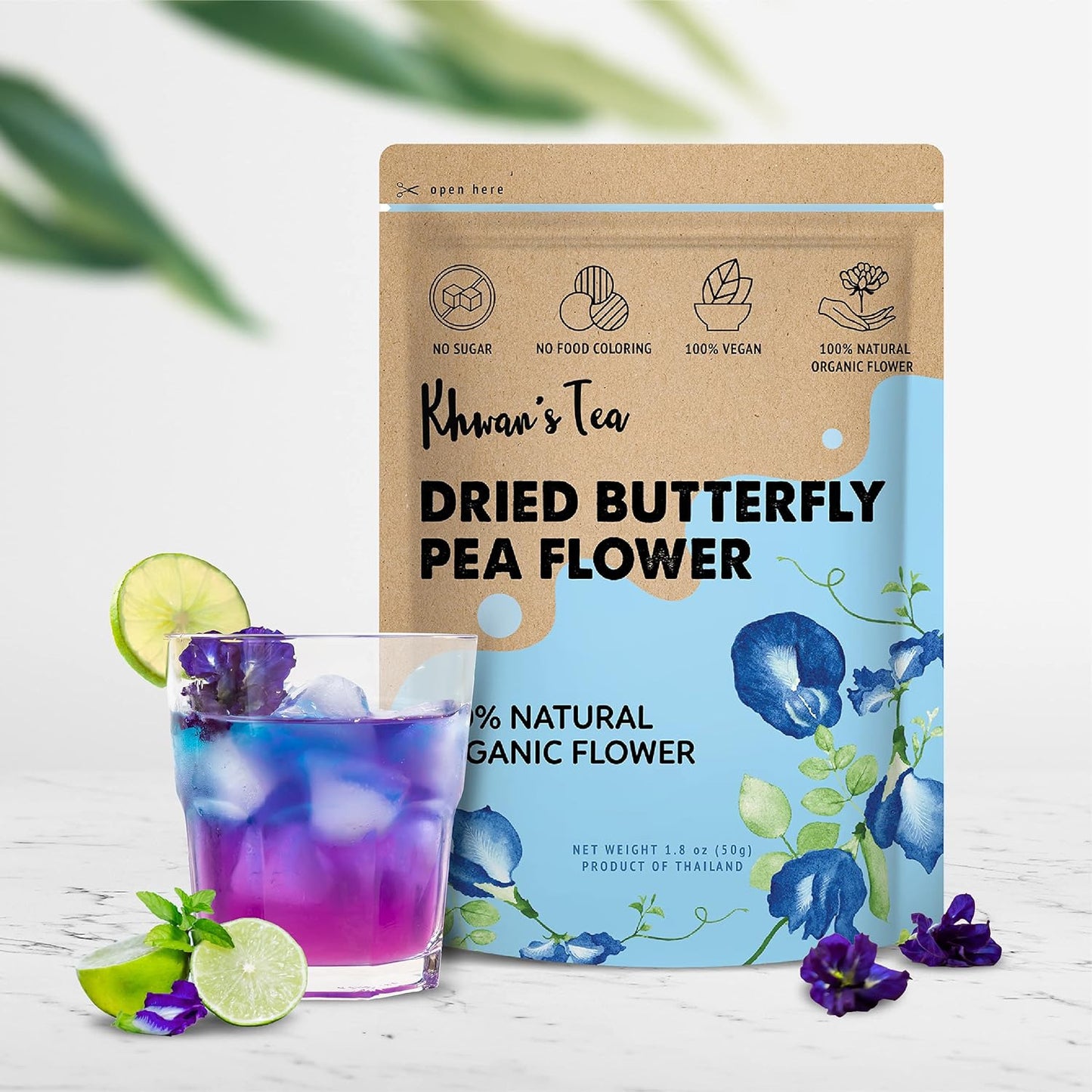 Dried Butterfly Pea Flowers Blue Tea Clitoria Ternatea Flower Herbal Tea Organic