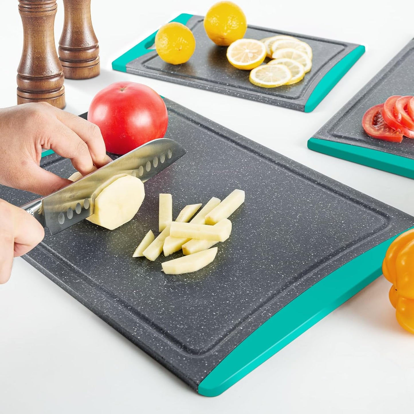 Extra Large Cutting Boards, Plastic Cutting Boards for Kitchen (Set of 3) Cuttin