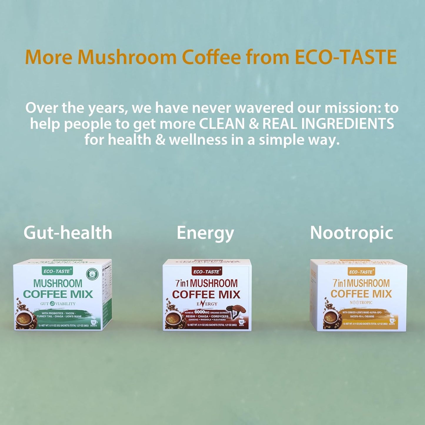 Mushroom Coffee Mix, Designed for Gut-Health with Chaga, Lion'S Mane, Turkey Tai