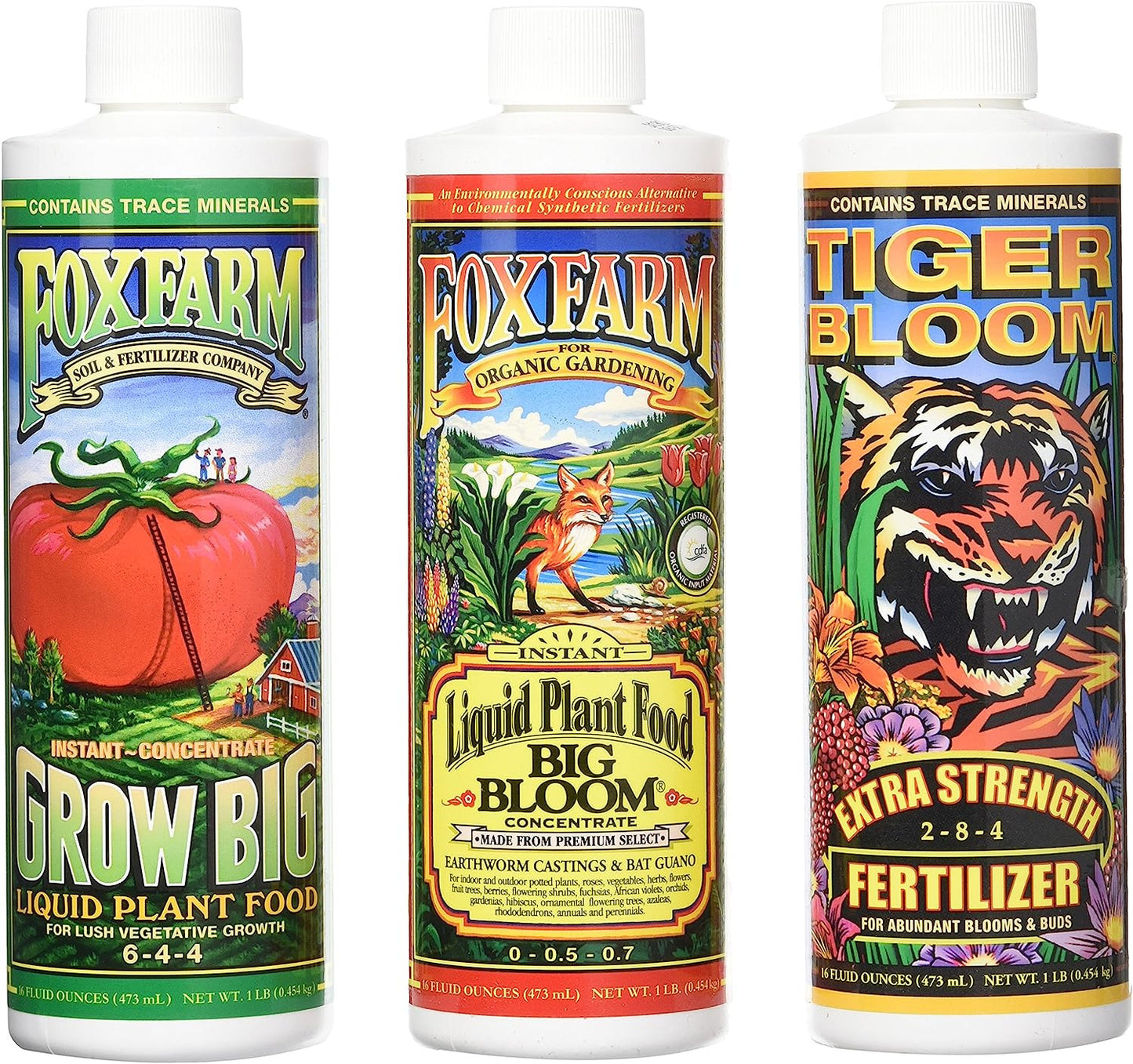 Fox Farm Liquid Nutrient Trio Soil Formula - Big Bloom, Grow Big, Tiger Bloom...