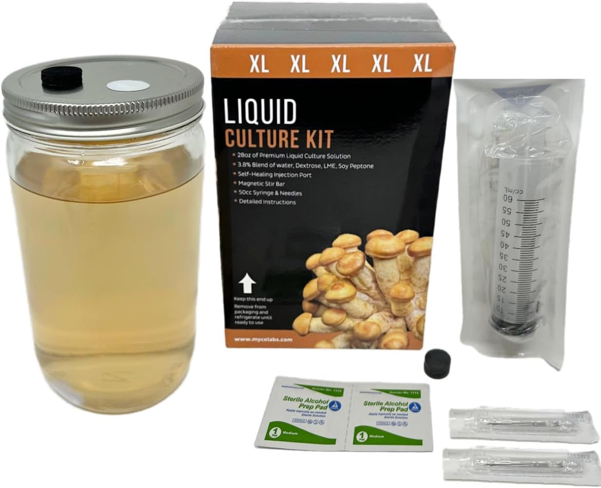 Premium 28Oz Liquid Culture Kit XL | Easy Spore Germinating & Mushroom Cloning S