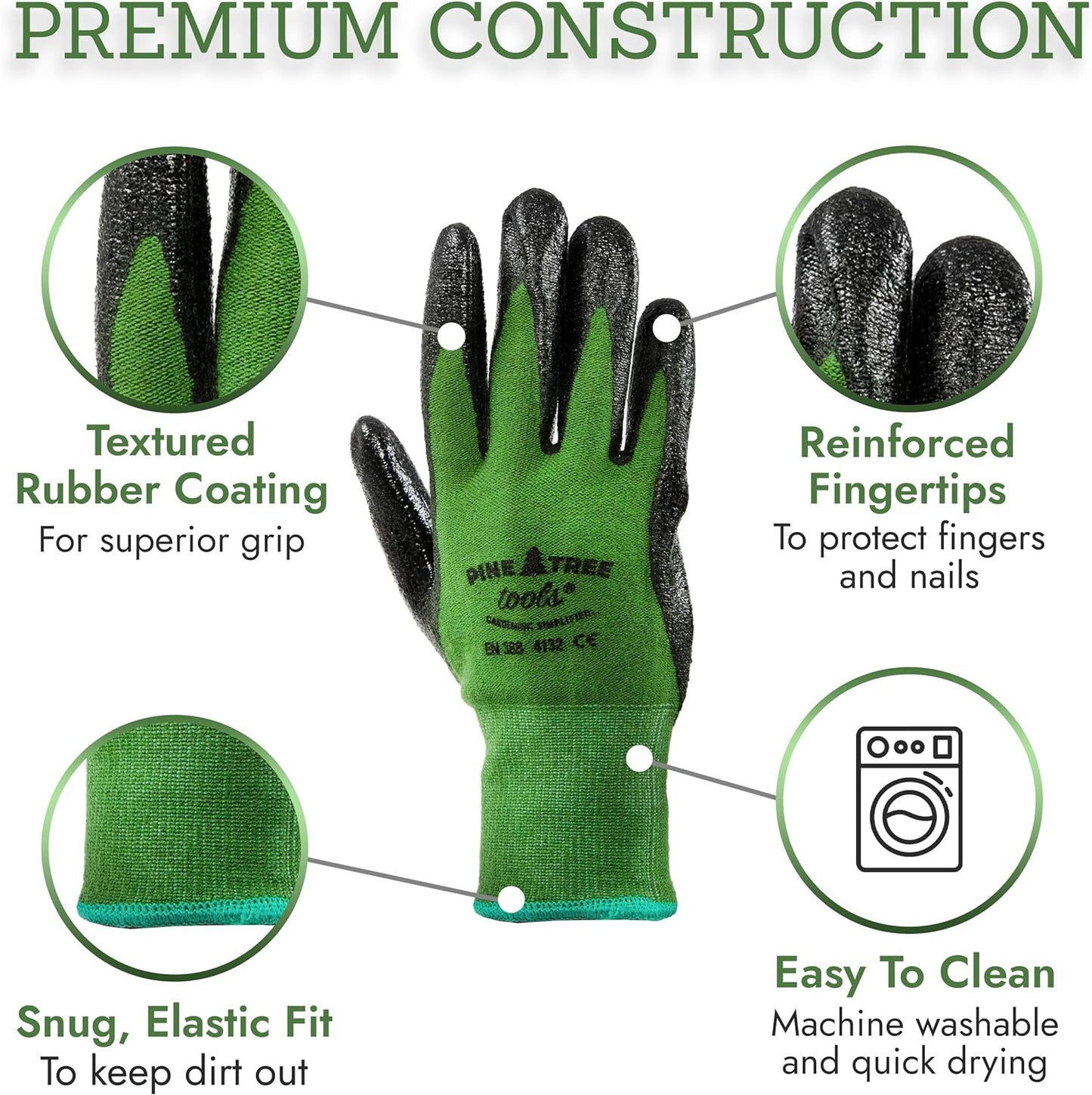 Bamboo Garden Gloves for Women & Men - Multi-Purpose Work Gloves - Breathable an