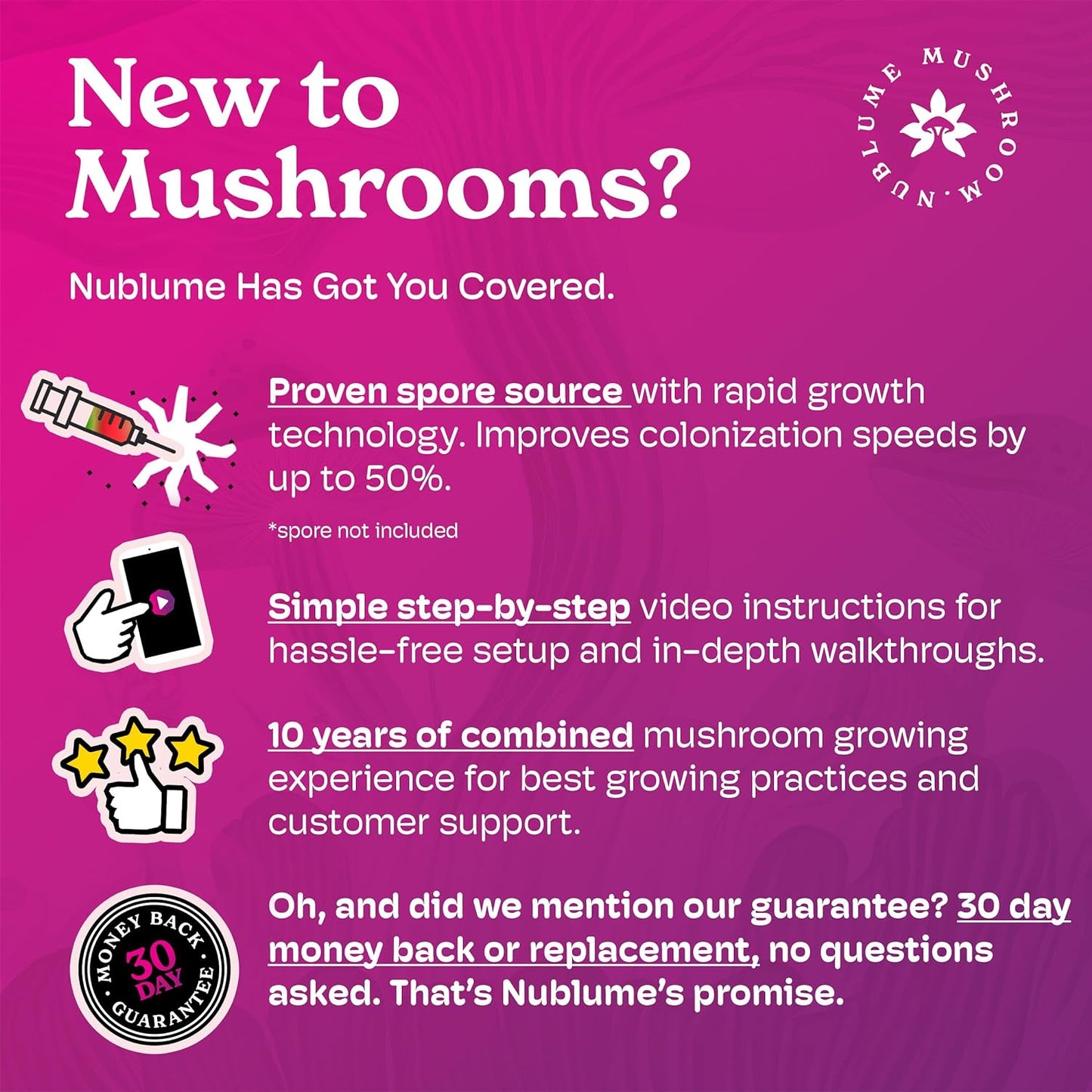 Shroombloom All-In-One Mushroom Grow Kit | Easiest Way to Grow Your Own Fresh Mu