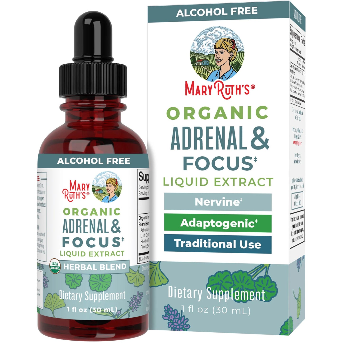 Maryruth'S USDA Organic Adrenal & Focus Liquid Drops |Astragalus Root | Herbal S