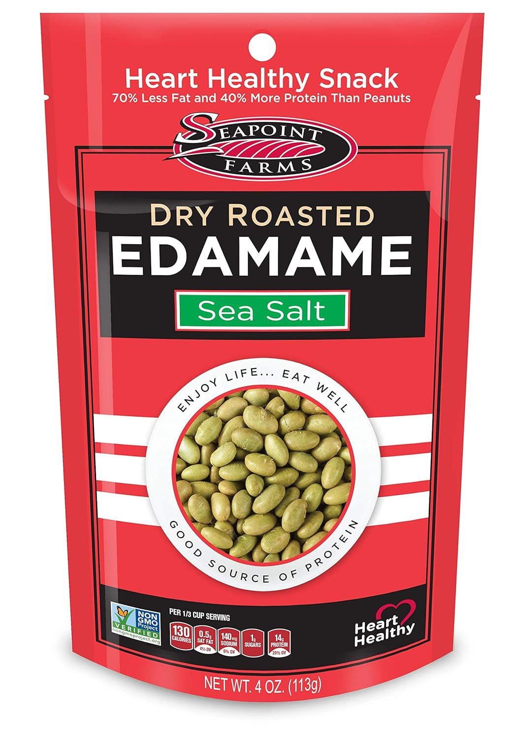 Dry Roasted Edamame, Sea Salt, Vegan, Gluten-Free, Kosher, and Non-Gmo, Crunchy