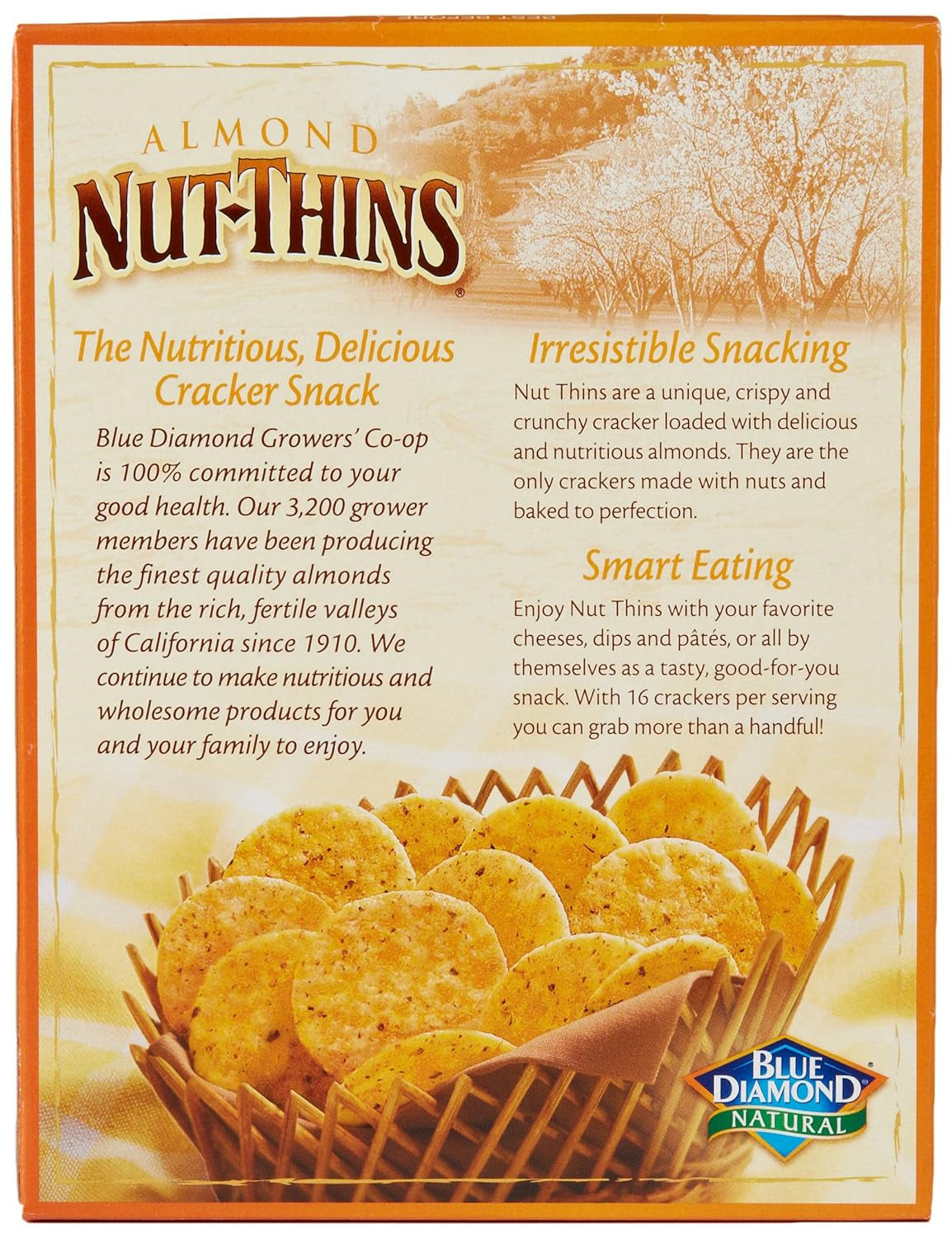 Blue Diamond Almond Nut Thins, Cheddar Cheese, 4.25 Oz